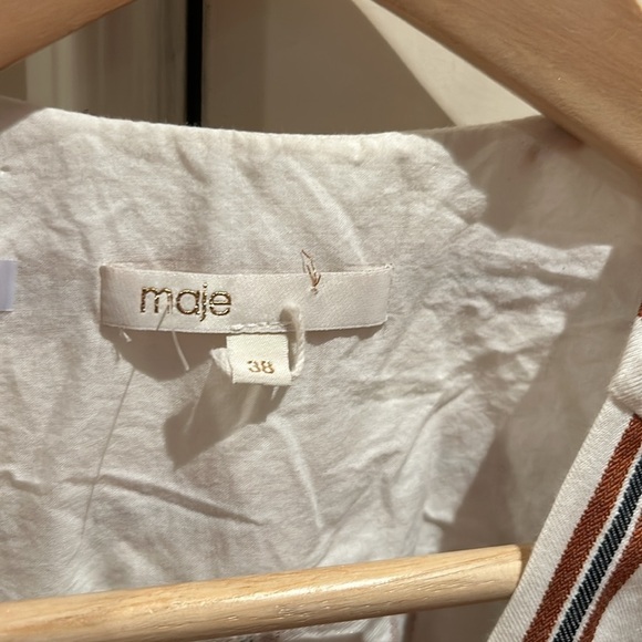 Maje Pieni Striped V-Neck Twill Jumpsuit ( 38 ) 6 - Picture 3 of 15